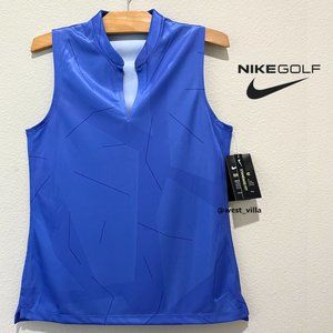 Nike Breathe Jacquard Print Women's Sleeveless Golf Polo Shirt - Blue